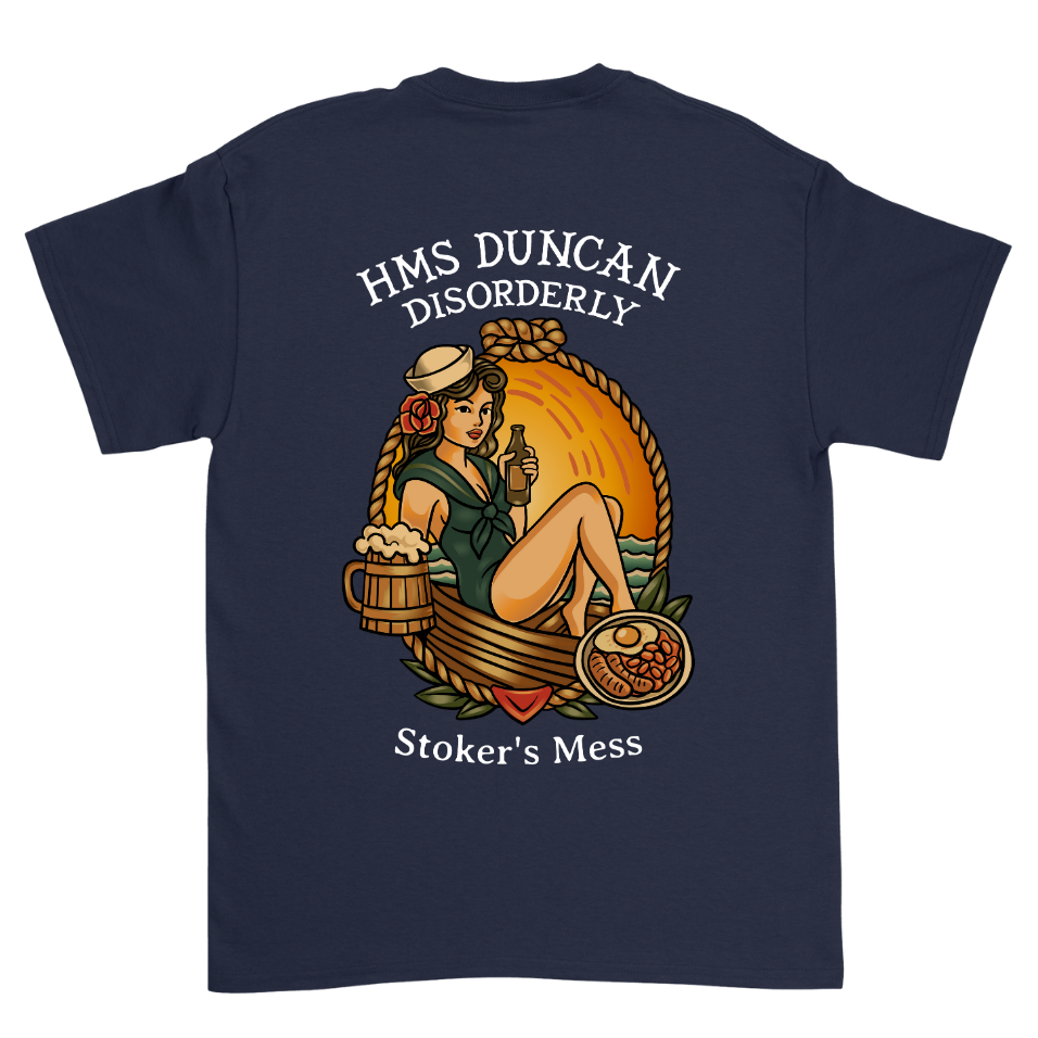 HMS Duncan "Disorderly Mess" T-Shirt – Choose Your Mess - | The Chits Inn | Unisex T-Shirt | Navy Tee