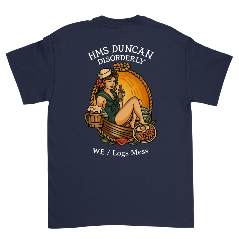 HMS Duncan "Disorderly Mess" T-Shirt – Choose Your Mess - | The Chits Inn | Unisex T-Shirt | Navy Tee