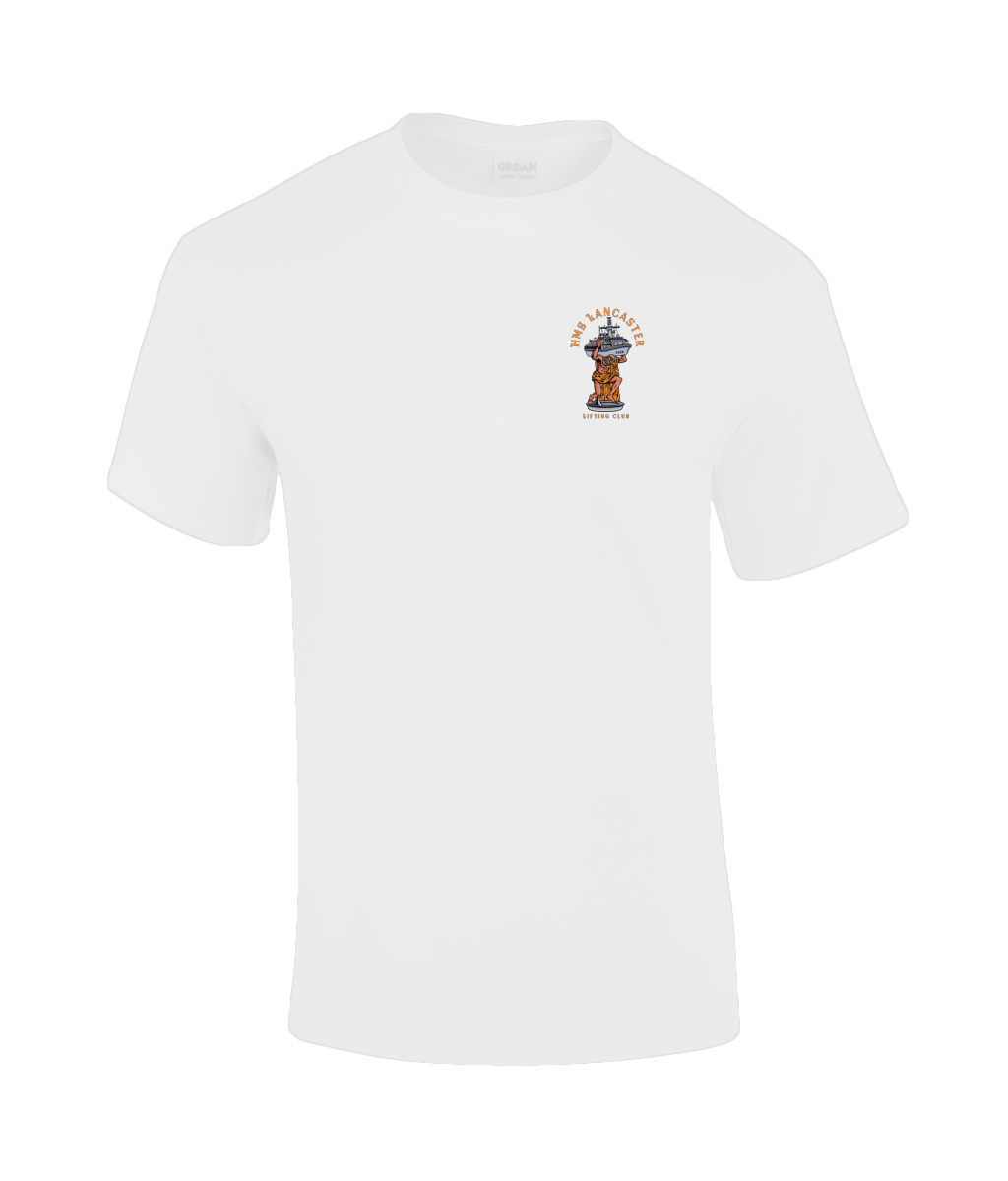 HMS Lancaster Lifting Club Tee | Royal Navy Fitness Shirt by The Chits Inn