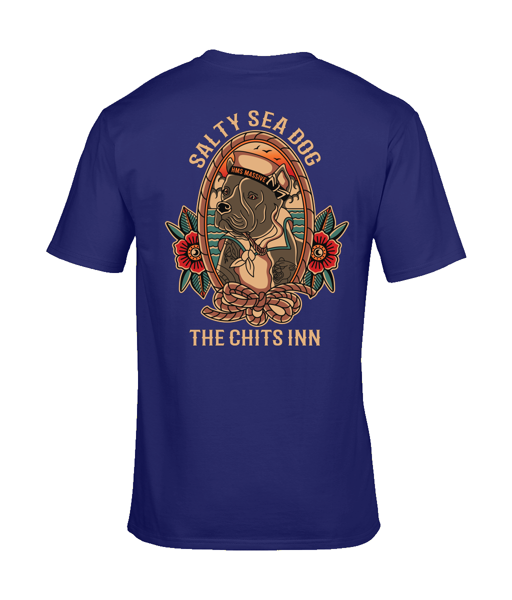 Salty Sea Dog T-Shirt | Nautical Sailor Tattoo Style Tee