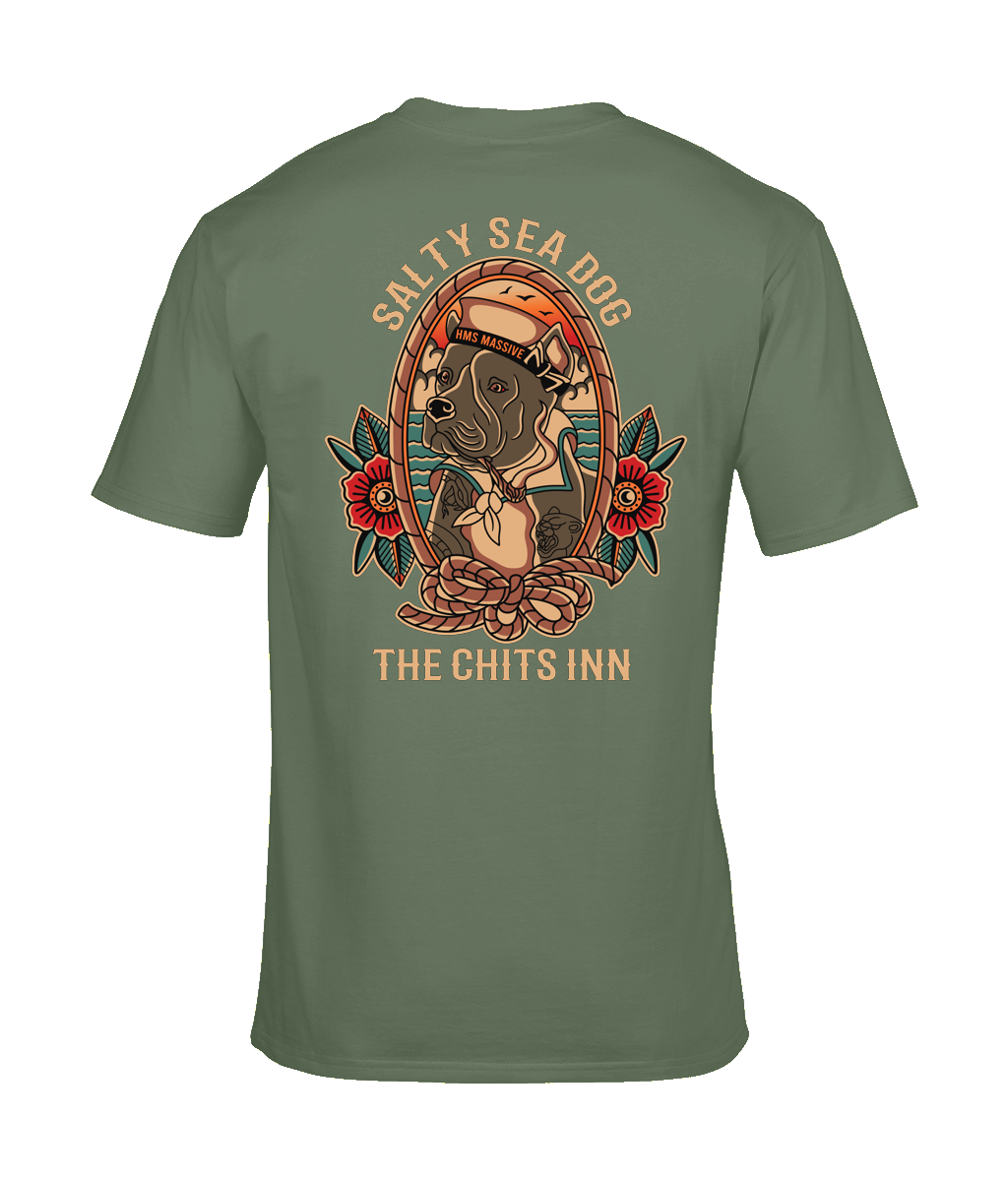 Salty Sea Dog T-Shirt | Nautical Sailor Tattoo Style Tee