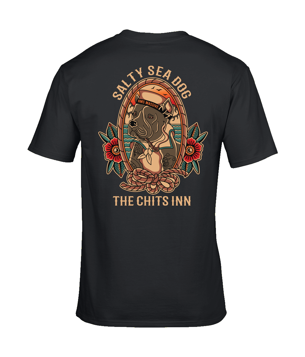 Salty Sea Dog T-Shirt | Nautical Sailor Tattoo Style Tee