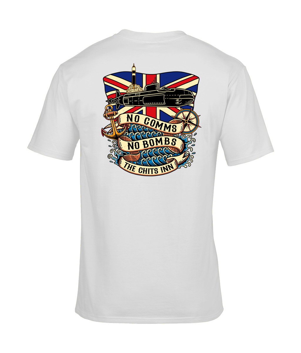 No Comms No Bombs Submarine Tee | Military Nautical Design | Black Unisex T-Shirt