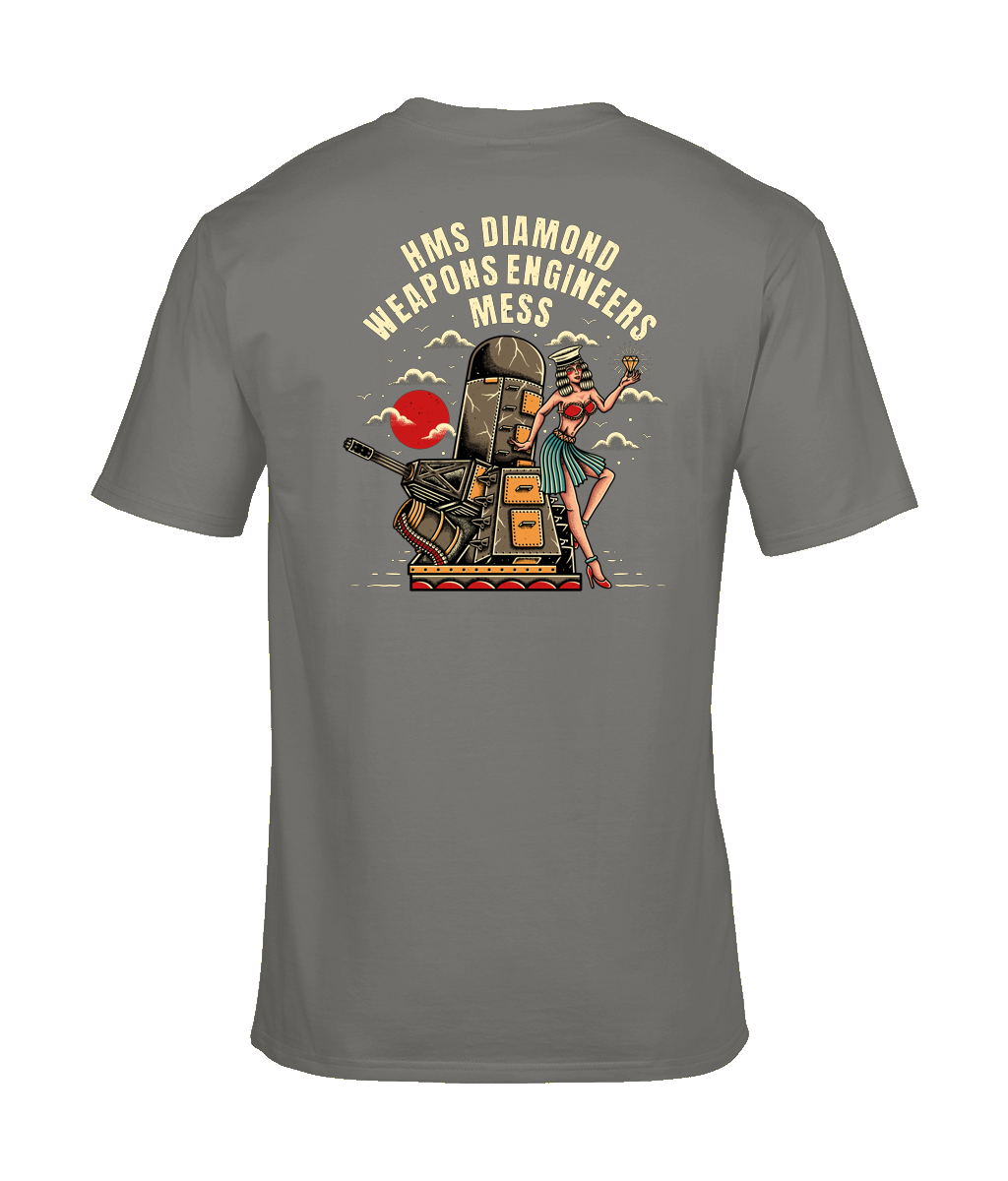 HMS Diamond Weapons Engineers Mess Tee – Sailor Jerry Style Naval Graphic T-Shirt