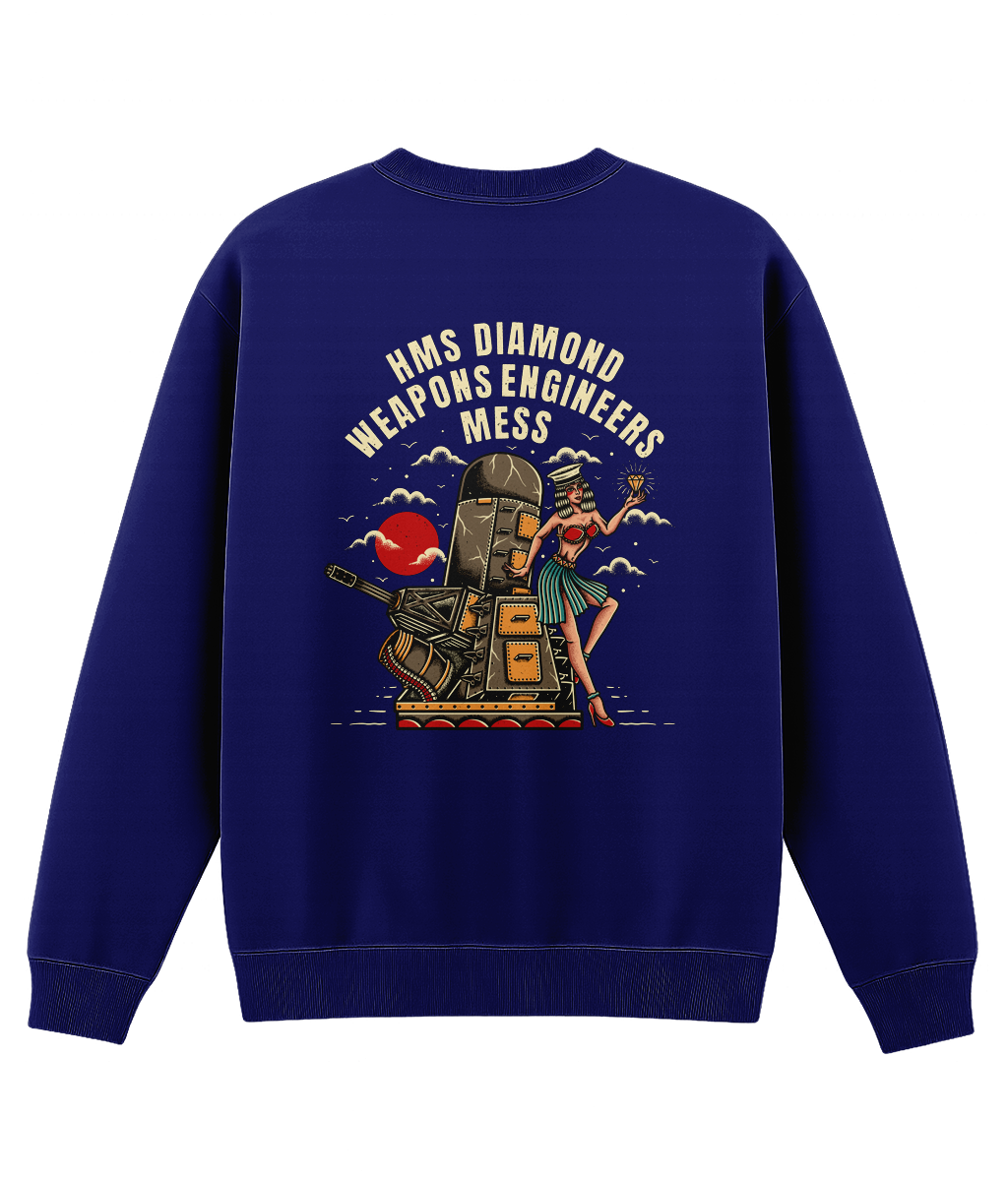 HMS Diamond Weapons Engineers Mess Sweatshirt – Sailor Jerry Style Naval Graphic Crewneck