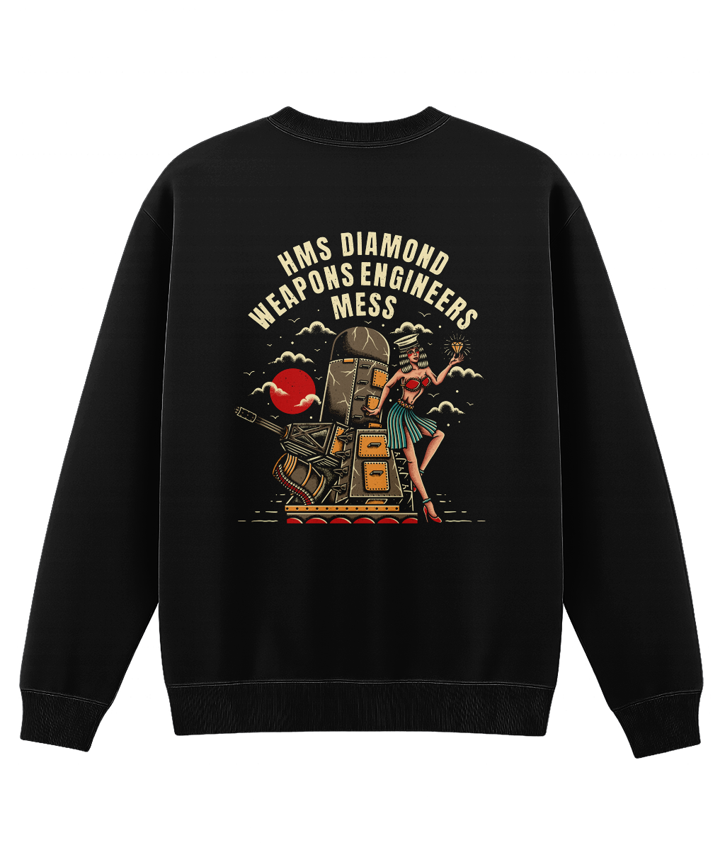 HMS Diamond Weapons Engineers Mess Sweatshirt – Sailor Jerry Style Naval Graphic Crewneck