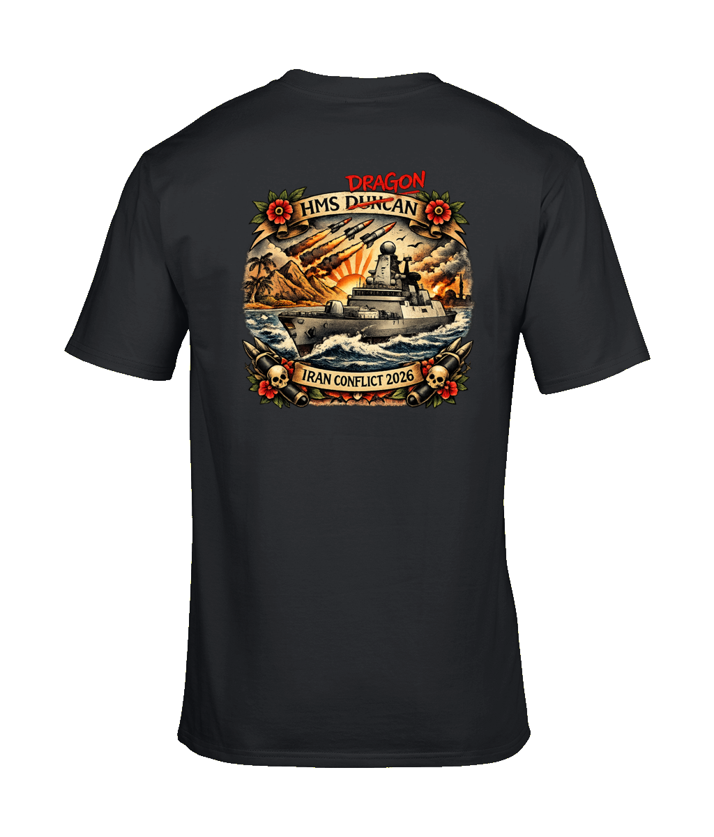 HMS Dragon Deployment T-Shirt – Sailor Jerry Style Naval Design