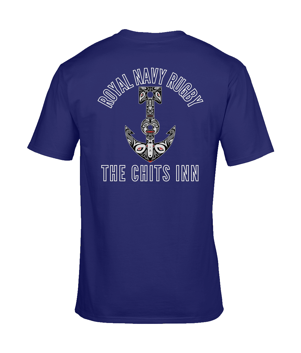 Royal Navy Polynesian Inspired Rugby T-Shirt | RN Anchor Tee