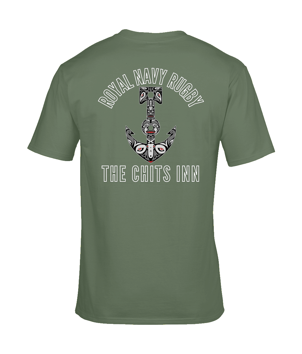 Royal Navy Polynesian Inspired Rugby T-Shirt | RN Anchor Tee