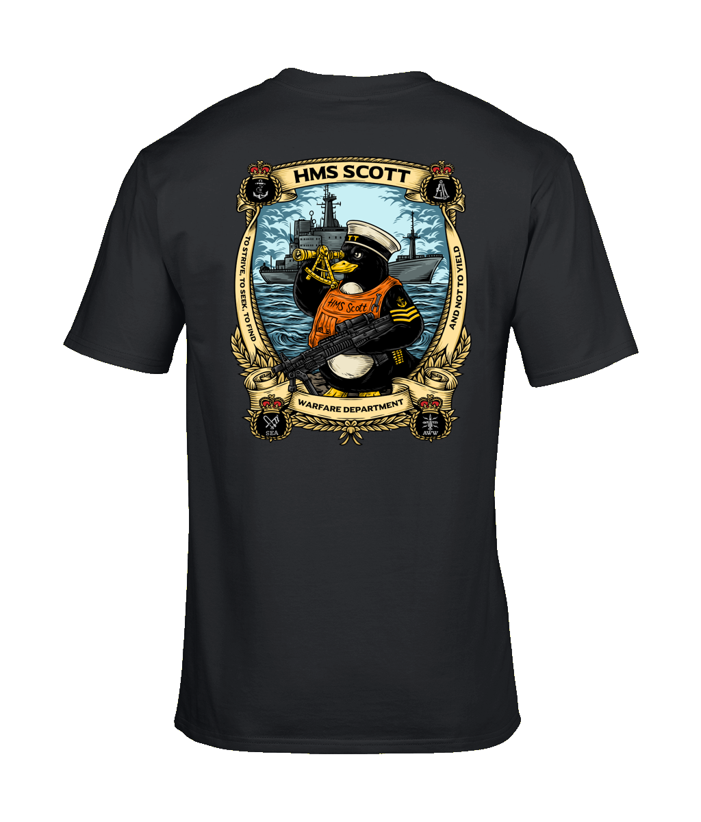 HMS Scott Warfare Department T-Shirt – Custom Naval Design