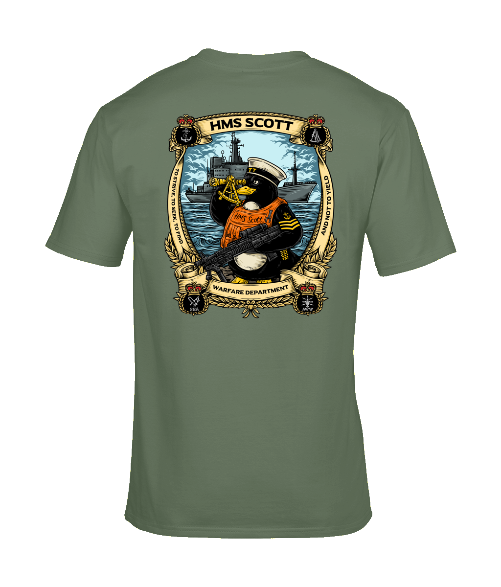 HMS Scott Warfare Department T-Shirt – Custom Naval Design