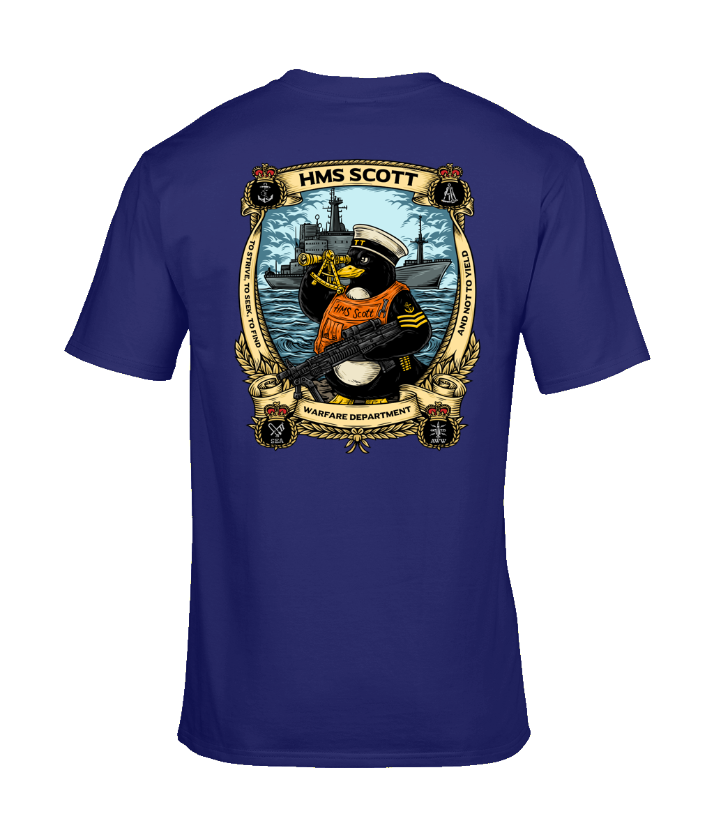 HMS Scott Warfare Department T-Shirt – Custom Naval Design
