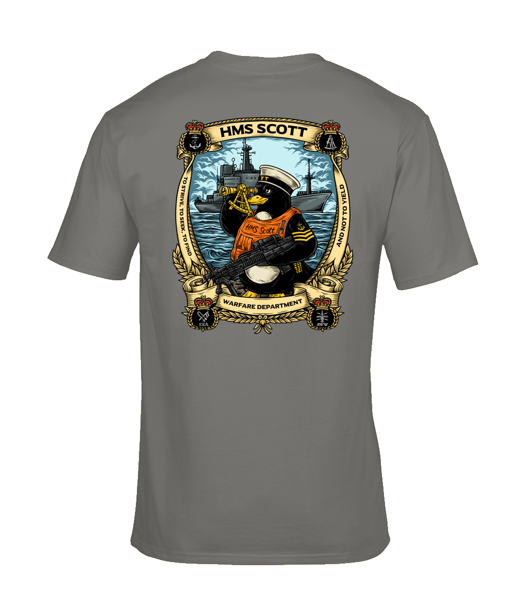 HMS Scott Warfare Department T-Shirt – Custom Naval Design