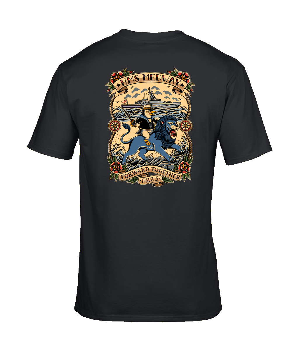 HMS Medway T-Shirt – “Forward Together” Naval Design | Premium Cotton Tee