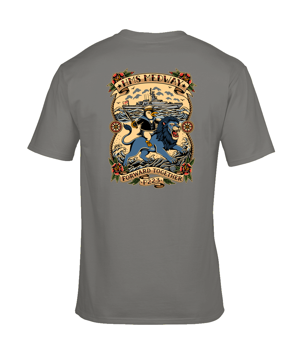 HMS Medway T-Shirt – “Forward Together” Naval Design | Premium Cotton Tee