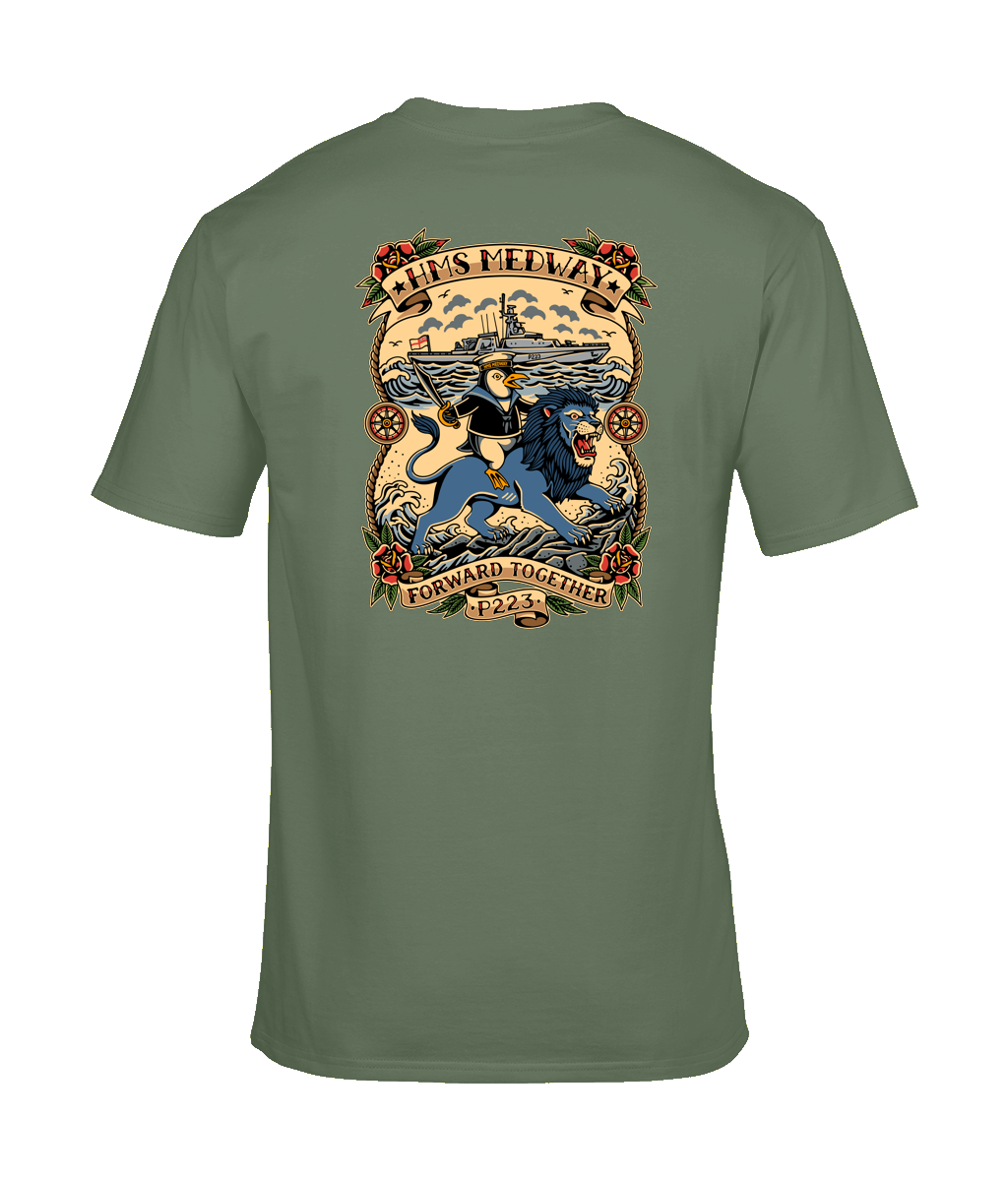 HMS Medway T-Shirt – “Forward Together” Naval Design | Premium Cotton Tee