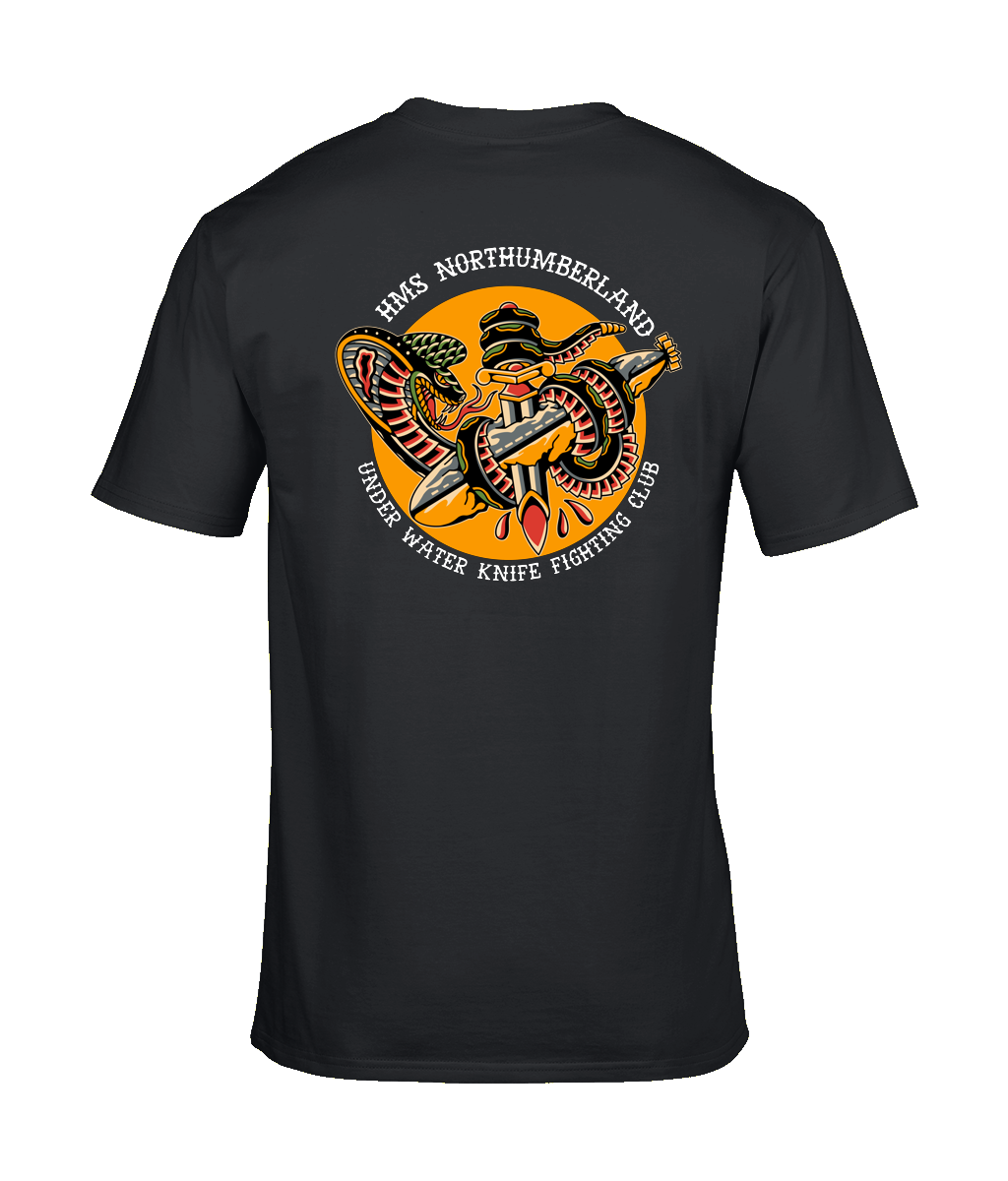 HMS Northumberland “Underwater Knife Fighting Club” T-Shirt – Nautical Military Graphic Tee