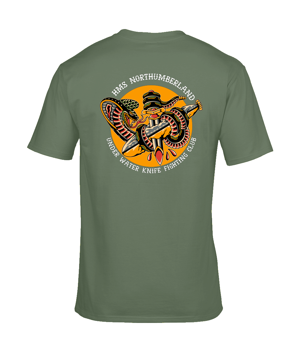 HMS Northumberland “Underwater Knife Fighting Club” T-Shirt – Nautical Military Graphic Tee