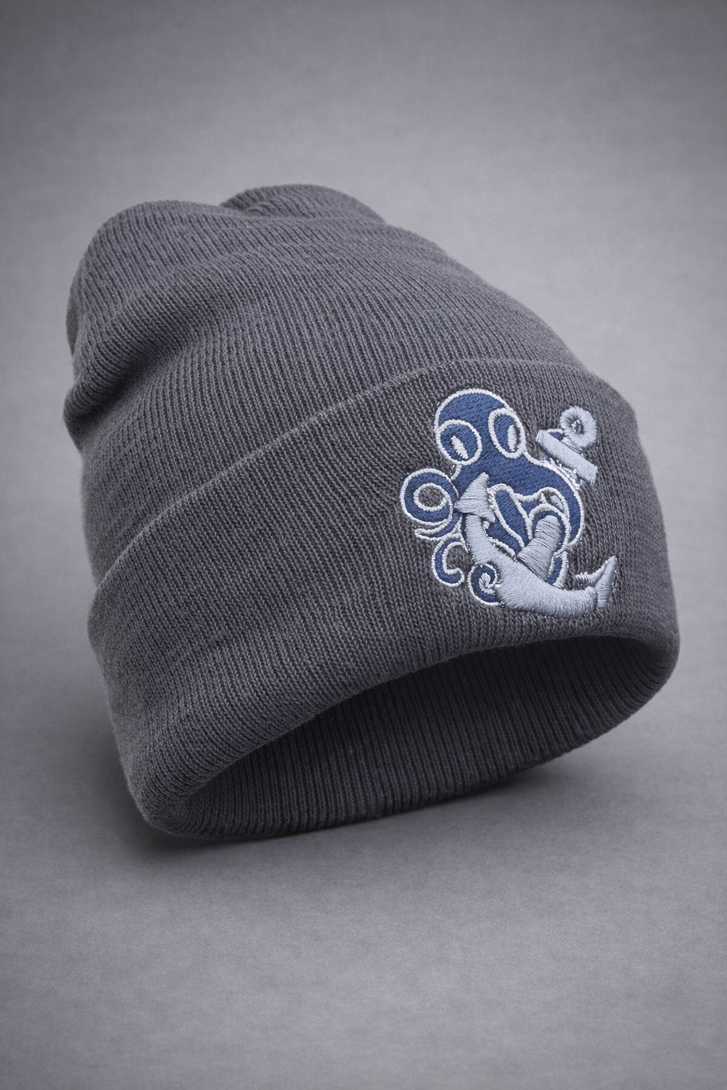 Octopus Beanie Hat – Premium Ribbed Knit with 3D Puff Embroidery