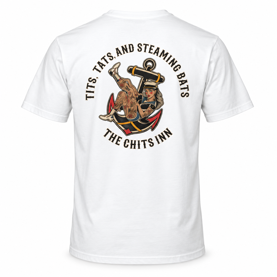 Tits, Tats and Steaming Bats Unisex T-Shirt | Bold Navy Tee