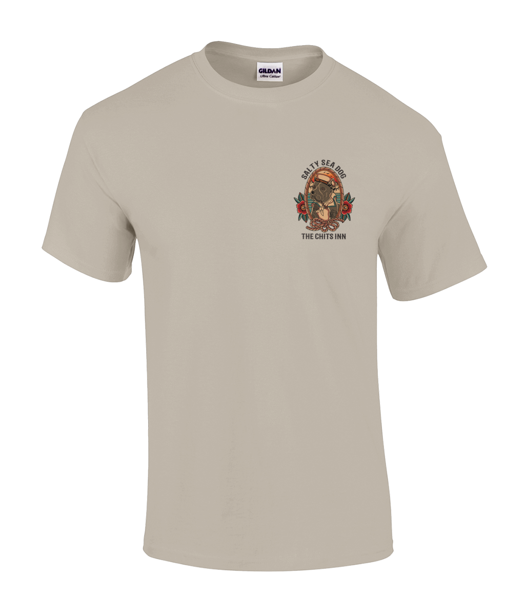 Salty Sea Dog T-Shirt | Nautical Sailor Tattoo Style Tee