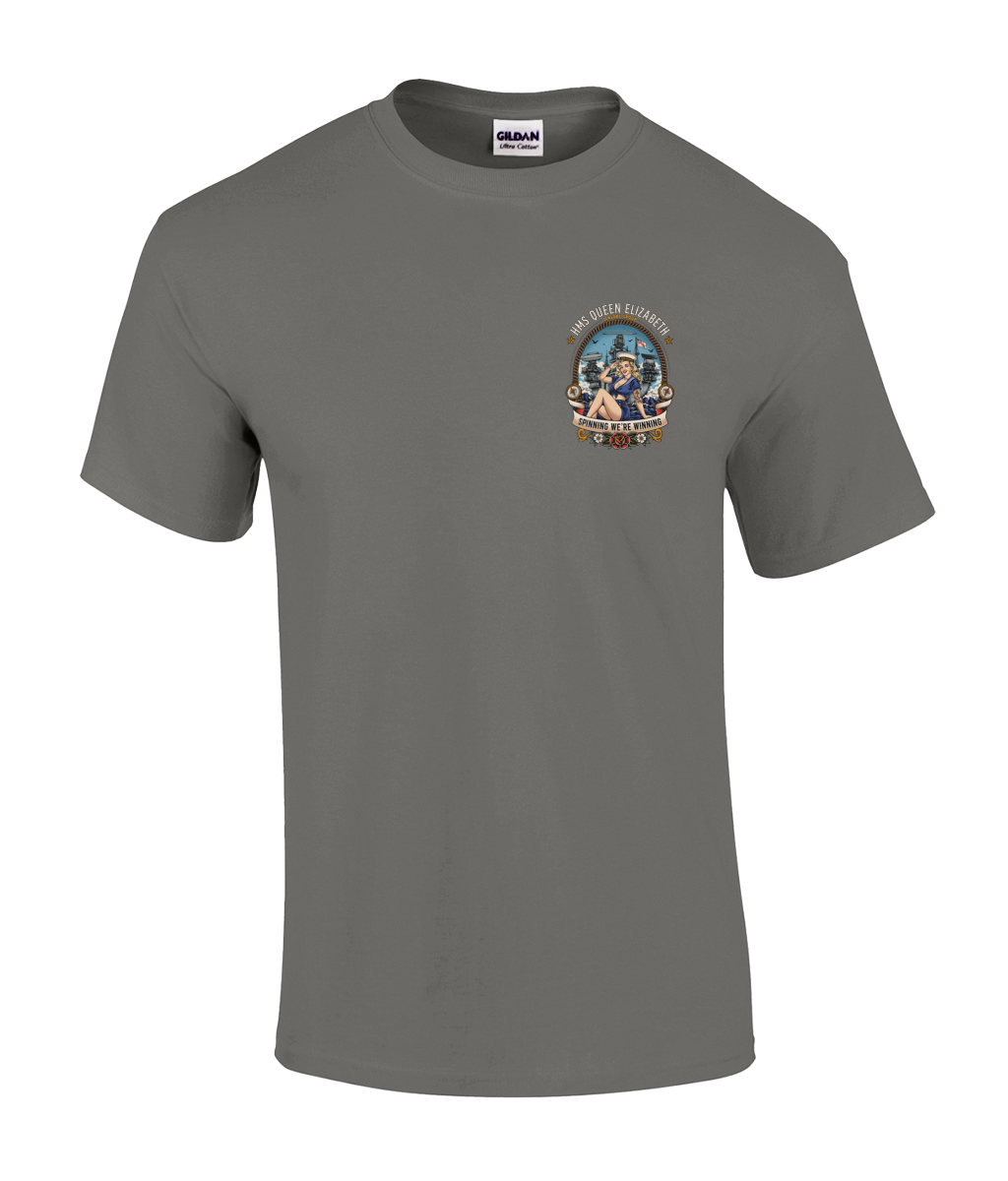 HMS Queen Elizabeth Sensors Group – “Spinning We’re Winning” T-Shirt