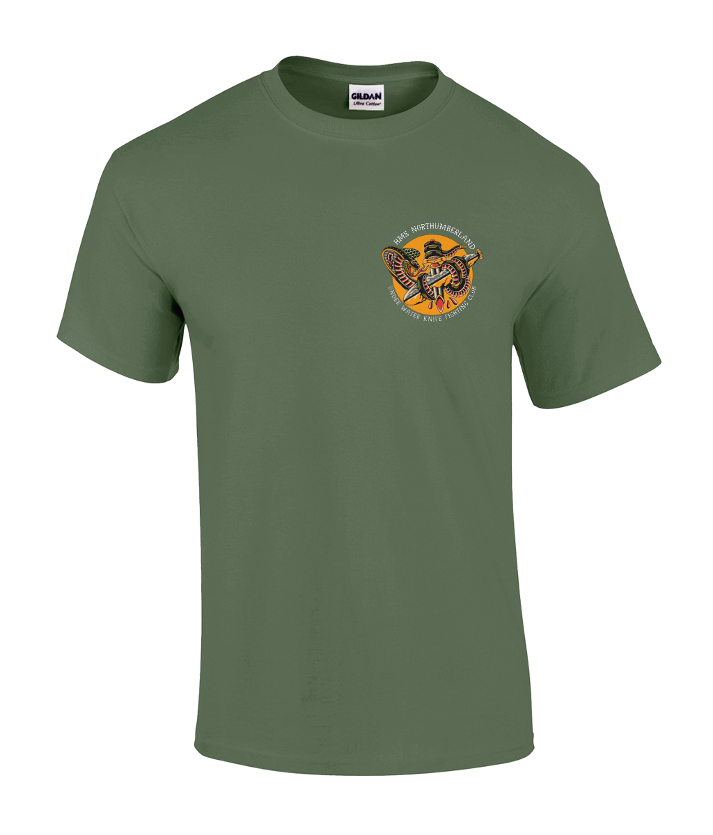 HMS Northumberland “Underwater Knife Fighting Club” T-Shirt – Nautical Military Graphic Tee