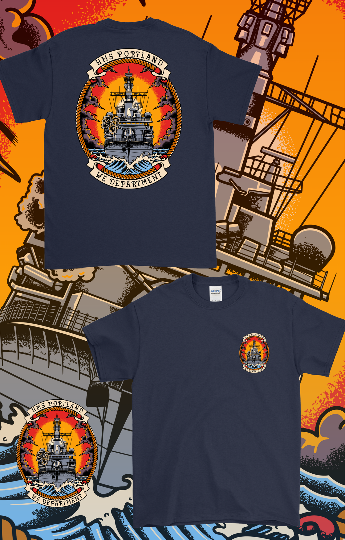 HMS Portland WE Dept T‑Shirt | The Chits Inn | Unisex T-Shirt