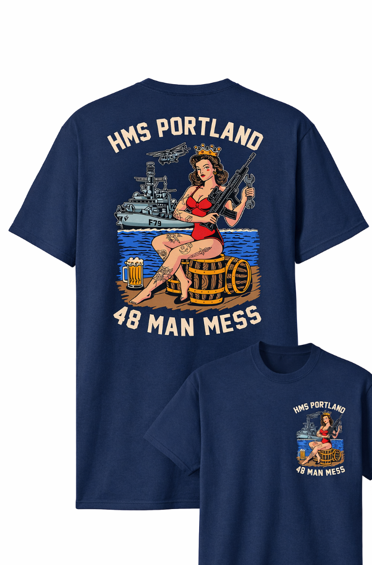 HMS Portland 48 Man Mess Custom Tee | The Chits Inn | Unisex T-Shirt