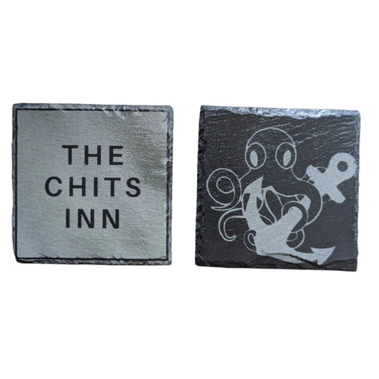 The Chits Inn Slate Coasters