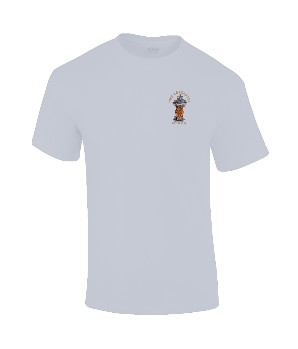 HMS Lancaster Lifting Club Tee | Royal Navy Fitness Shirt by The Chits Inn