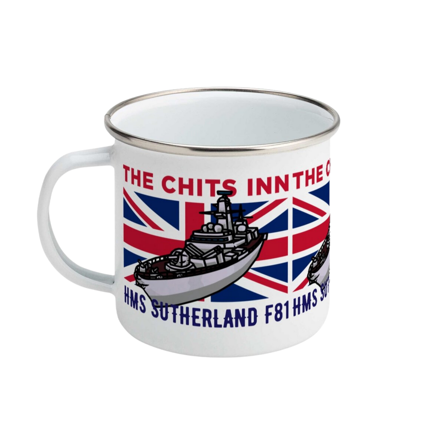 HMS Sutherland F81 Enamel Mug