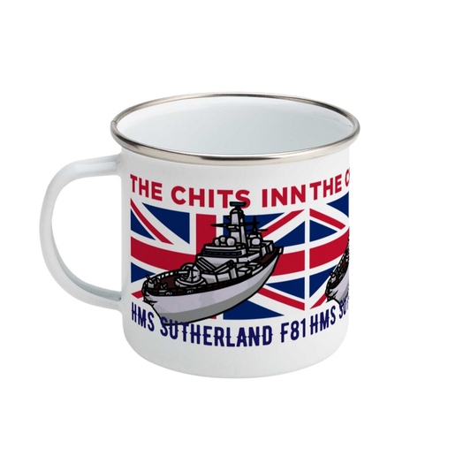 HMS Sutherland F81 Enamel Mug