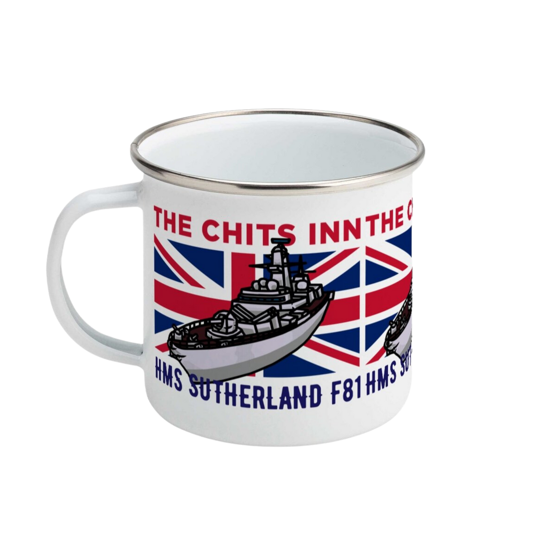 HMS Sutherland F81 Enamel Mug